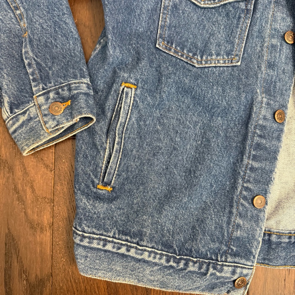 Vintage Eddie Bauer Blue‎ Denim Jean Jacket Mens Large 90s Rare Sz M Streetwear - Picture 2 of 11